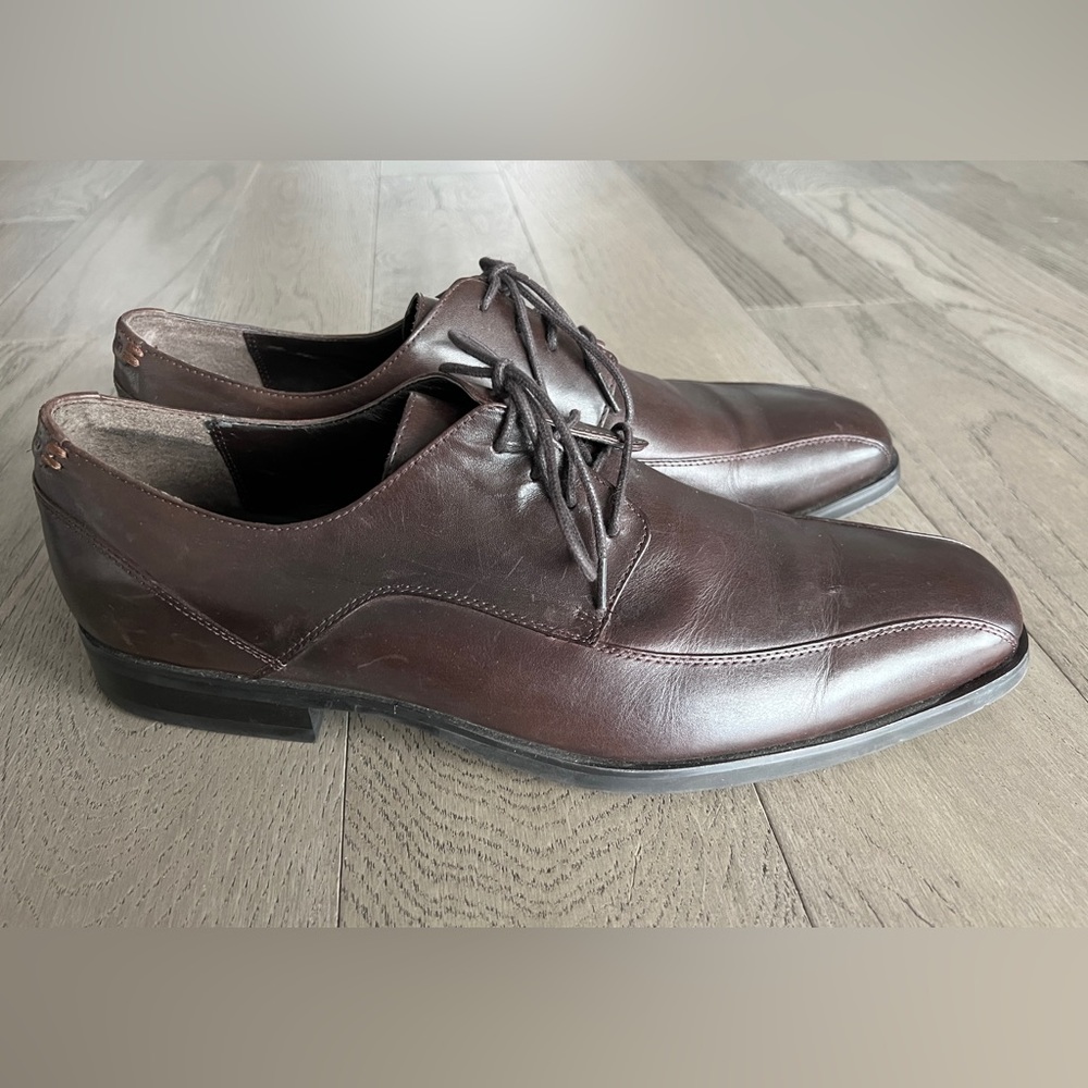 Men’s brown leather Calvin Klein dress shoes size 12